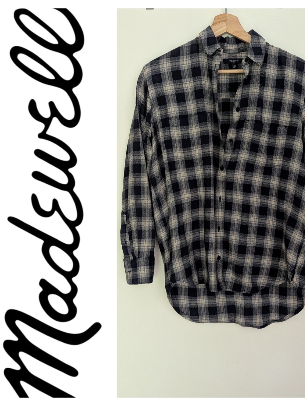 Madewell Women's Oversized Flannel Button-Up Shirt Size XXS